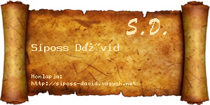 Siposs Dávid névjegykártya