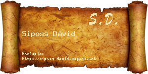 Siposs Dávid névjegykártya