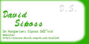 david siposs business card